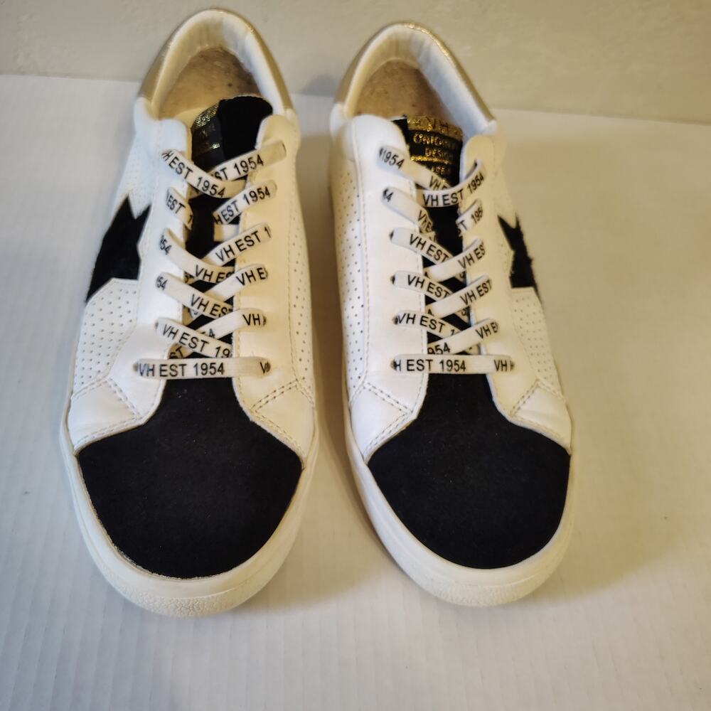 VH EST 1954 Star Sneakers White Black Calf Hair Leather Size 11